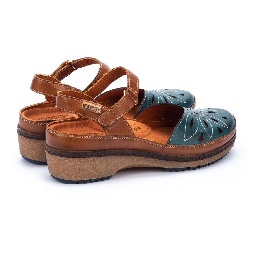 Women's Pikolinos GRANADA Sandals Brown / Turquoise | NZ B2QA018